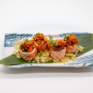 Salmon-Dice-Aburi-Roll
